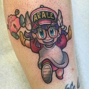 Arale Norimaki tattoo by Michela Bottin. #MichelaBottin #anime #dragonballz #arale #aralenorimaki #kawaii #cute #littlegirl #drslump