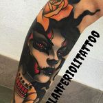 Dead Lady Tattoo by Alan Ferioli @Alanferiolitattoo #Alanferiolitattoo #Neotraditional #Woman #Girl #Lady #StayGoldTattoo #Deadlady