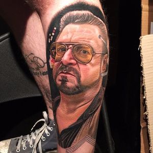 Walter Sobchak tattoo by Nikko Hurtado #WalteSobchak #BigLebowski #TheBigLebowski #MovieTattoos #FilmTattoos #NikkoHurtado