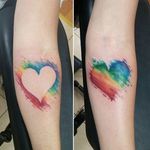 Couples' tattoo! (via IG—tattoo_leah) #PrideTattoo #PrideFlag #LGBT #Equality #Rainbow #RainbowTattoo