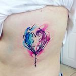 Heart Tattoo by Adrian Bascur #Watercolor #WatercolorTattoos #WatercolorArtists #BoldWatercolor #BestWatercolor #ModernTattoos #ContemporaryTattoos #AdrianBascur #Heart #Hearttattoo