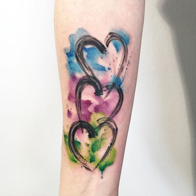 Watercolor Heart tattoo women at theYou.com