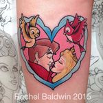 Happily Ever After tattoo by Rachel Baldwin. #Rachel Baldwin #girly #princess #disney #couple #lovers #truelove #disneycouple