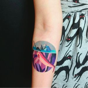 Narwhal tattoo by Sasha Unisex #SashaUnisex #narwhal #sea #iceberg (Photo: Facebook page)