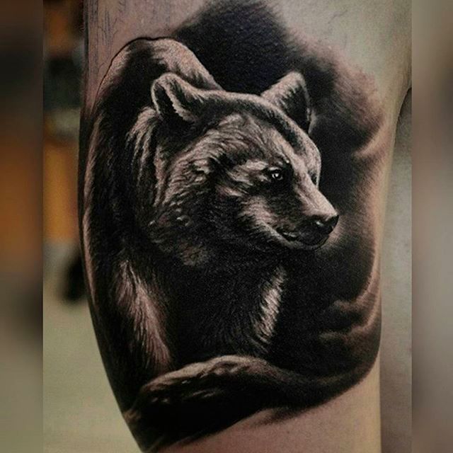 Black and Gray Bear tattoo | Jose Perez Jr | Flickr