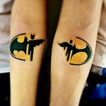 The dynamic duo in action #batmantattoo #robin #siblingtattoo #brother #sister #connectingtattoos