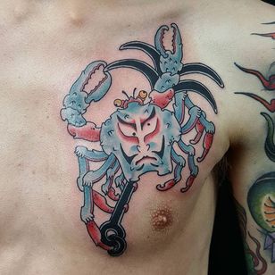 Tatuaje Heikegani por Emil Klein #heikegani #heikeganitattoo #japanesecrab #japanesecrabtattoo #japanese #crab #EmilKlein
