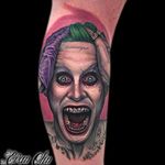 Suicide Squad tattoo by Evan Olin. #EvanOlin #suicidesquad #dc #popculture #comics #film #movie #joker #jaredleto #colorrealism