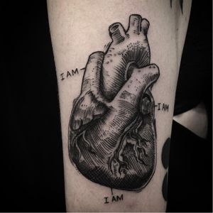 Cool tattoo by Alan Berg #anatomical #iam #linework #heart #alanberg #anatomicalheart #nlackwork