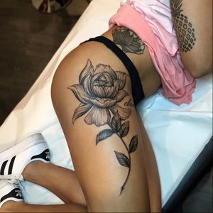 Rose tattoo by Matt Stopps #MattStopps #monochrome #rose