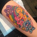 Colorful Carebears Tattoo by Sarah K @SarahKTattoo #SarahKTattoo #SouthAustralia #Neotraditional #Colorful #Pop #bright_and_bold #Neotraditionaltattoo #Carebears