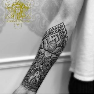 Lotus pattern tattoo by Kirk Nilson #KirkNilson #KirkEdwardNilsonII #lotus #pattern #geometry