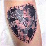 Mr. and Mrs. Frankenstein via instagram keely_rutherford #heart #halloween #monsters #frankenstein #brideoffrankenstein #blackandgray #cute #KeelyRutherford