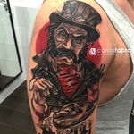 Artist Tattoo by Carlos Fabra #neotraditional #neotraditionalartist #redandblack #twocolor #CarlosFabra