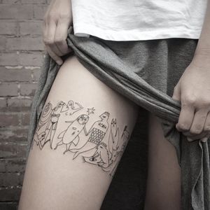 Contemporary tattoo by Bianka Szlachta #BiankaSzlachta #ignorantstyle #folk #naive #linework #minimalistic