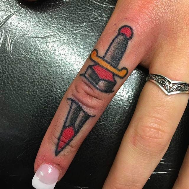 Dagger Tattoo On Fingers  Tattoo Designs Tattoo Pictures
