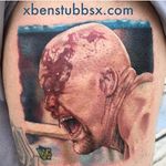 A moment in WrestleMania history etched forever into this fan's skin. Tattoo by Ben Stubbs. #SteveAustin #StoneCold #StoneColdSteveAustin #wrestling #WWF #WWE #WrestleMania #realism #colorrealism #BenStubbs