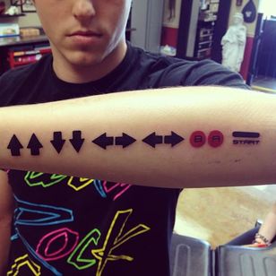 Konami Code Tattoos: Cheaters Always and Only Losers Cheat Tattoodo