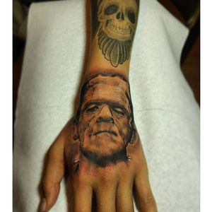 The Creature hand tattoo by Fredy Avalos #creaturetattoo #frankenstein #FredyAvalos