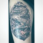 One of Longhaul's best tattoos yet. That otter is adorably bewitching. #blackandgrey #empowerment #LGBT #magic #nature #night #Noel'leLonghaul #otter #river #transgender #witchcraft