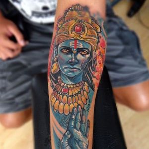 Shiva Tattoo by Daniel Acosta León #Shiva #Hinduism #deity #traditional #DanielAcostaLeon