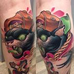 New School Panther Tattoo by Jamie Ris #NewSchool #NewSchoolTattoos #NewSchoolTattoo #NewSchoolArtist #NewSchoolTattooArtist #JamieRis