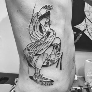 Cubist tattoo by Gumo #Gumo #cubism #cubist #linework #contemporary #finearts #picasso