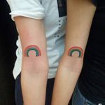 Rainbow tattoos by sureno on Instagram. #rainbow #lgbt #love #positivity #matching
