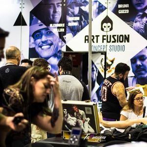 Com vocês, o maior estande de toda a convenção! Art Fusion e Zero21 Tattoo Studio #TattooWeekRio #TattooWeekRio2017 #convenção #evento #artfusion #Zero21TattooStudio
