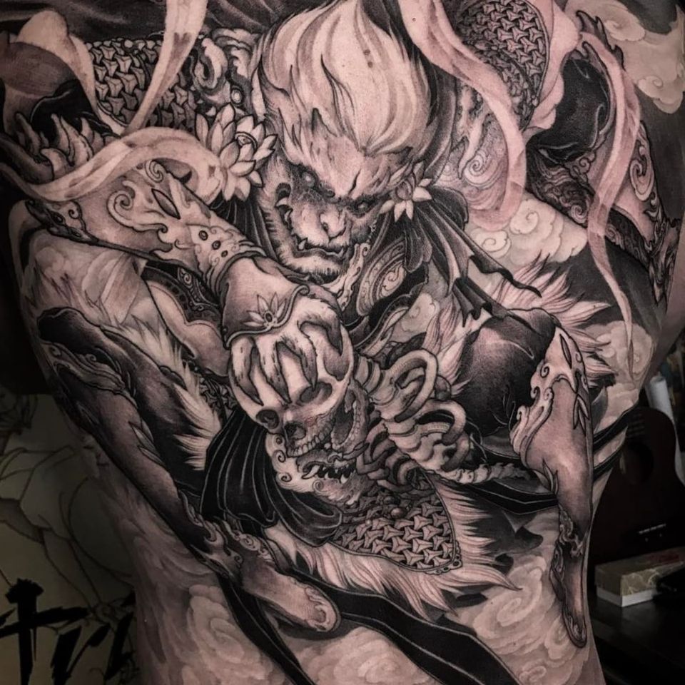 Tristen Zhang S Neo Japanese Tattoo Of The Monkey King Tattoodo