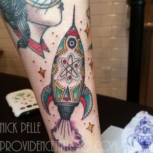 Rocket tattoo by Nick Pelle. #rocketship #space #NickPelle