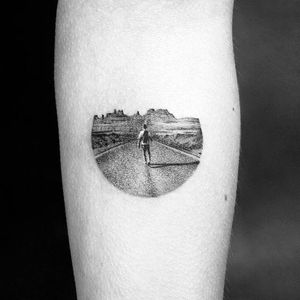 Staring down the road, by Amanda Piejak. (via IG—amanda_piejak) #TattooRoundUp #Tiny #Landscapes #GrandCanyon