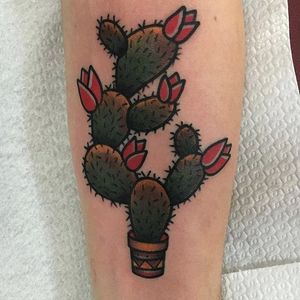 Traditional American style tattoo by Jeroen Van Dijk. #JeroenVanDijk #Amsterdam #traditionalamerican #traditional #cactus