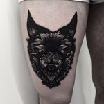 Wolf tattoo by Rud De Luca #blackwork #blckwrk #blackworktattoos #blackworktattooing #darktattoos #darkblackwork #bestblackwork #sketchtattoos #sketchtattooing #RudDeLuca