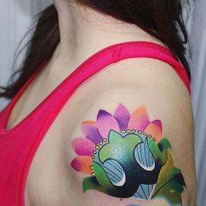 Flower tattoo by Ann Lilya #AnnLilya #colorful #flower #psychedelic