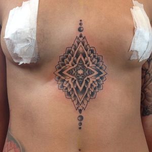 Janay Lewis on Instagram. #JanayLewis #badass #tattooedwomen #tattooedgirl #tattoodochick #sternum #sacredgeometry