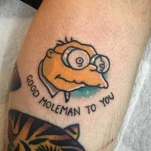 Moleman The Simpsons tattoo by Natalie Morguette #nataliemorguette #TheSimpsons (Photo @thesimpsonstattoo)