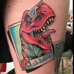 T-Rex Polaroid tattoo by Rizza Boo. #polaroid #photograph #3D #trex #tyrannosaurusrex #dinosaur #RizzaBoo