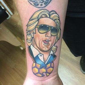 Apparently Ric Flair is down with the Wu-Tang Clan. Tattoo by Justin Zak. #RicFlair #wrestling #WuTangClan #traditional #neotraditional