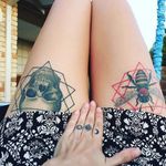 Skull and bee tattoo via Instagram @chrisrigonitattooer #skull #skulltattoo #bee #blackandgrey #geometric #fineline #realism #realistic #ChrisRigoni