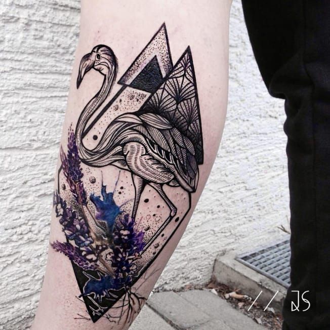 Pin by E Liz Rose on Tattoo | Flamingo tattoo, Geometric tattoo, Tattoo  designs