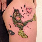 Sketch Style Frog Tattoo by Damian Thür @MrCoffee85 #DamianThür #Sketchstyle #sketchstyletattoo #Frog