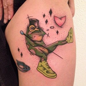 Sketch Style Frog Tattoo by Damian Thür @MrCoffee85 #DamianThür #Sketchstyle #sketchstyletattoo #Frog