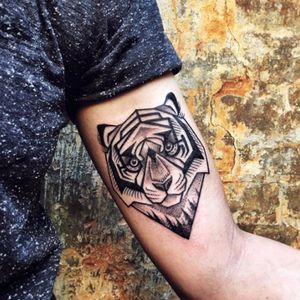 Blackwork tiger tattoo by Sasha Kiseleva #tiger #blacktattoo #linework #blackwork #lines #blckwrk #dotwork #myforestink #sashakiseleva #btattooing #blxckink #onlyblackart #blacktattoomag