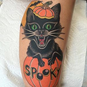 Spooky kitty via @deandenney #DeanDenney #traditional #spooky #cat