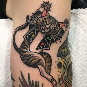 Cat by Cecile Pages #CecilePages #traditional #color #cat #tattoooftheday