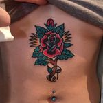 Traditional American style tattoo by Ozzy Ostby. #OzzyOstby #traditionalamerican #trads #traditional #rose
