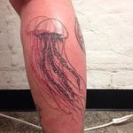 Overlay jellyfish tattoo by Adam Traves. #AdamTraves #overlay #linework #pink #pinkink #jellyfish