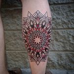 Tattoo by Manuel Zellkern #geometric #geometrictattoo #geometrictattoos #dotwork #dotworktattoo #redink #reddotwork #pattern #patterntattoo #ManuelZellkern