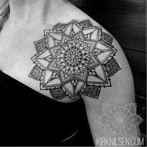 Mandala tattoo by Kirk Neilson #KirkNilson #KirkEdwardNilsonII #mandala #dotwork